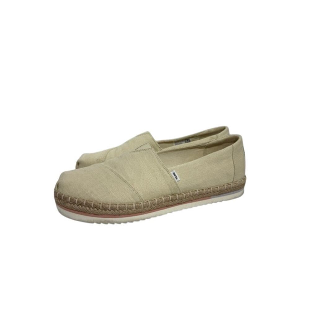 Tom's Women's Size 9.5 Alpargata Rope Pale Beige Canvas Slip-On Casual Shoes US